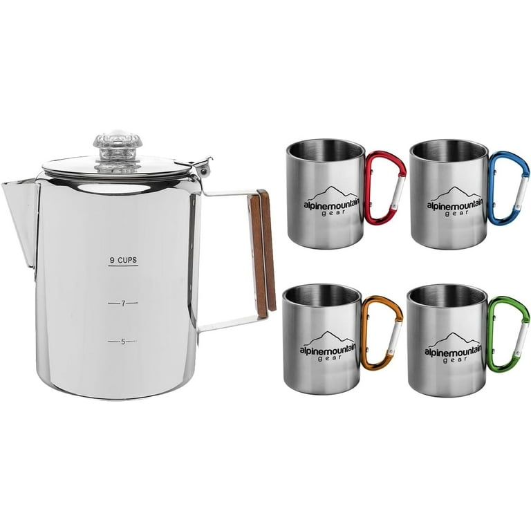 Alpine Mountain Gear Stainless Steel Coffee Mugs Set for Home