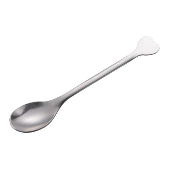 Vikakiooze Stainless Steel Coffee Spoon Dessert Spoon Mixing Spoon Small Round Spoon Small Spoon Tea Spoon Heart Shaped Handle