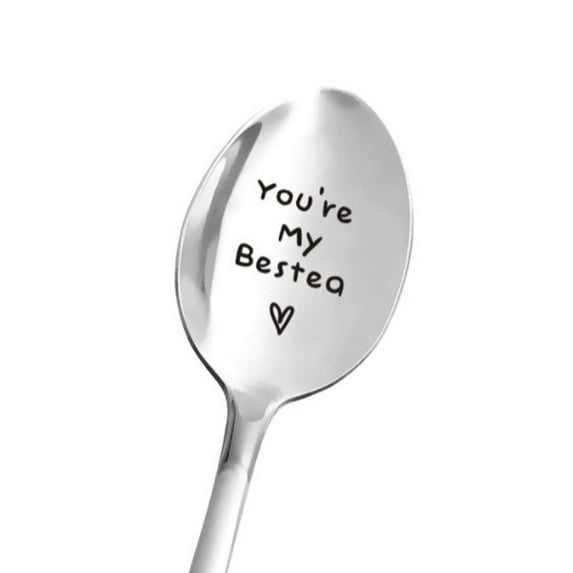 Stainless Steel Coffee Spoon with Engraving for Couples - Christmas Gift, Premium Engraved Ice Cream Shovel Perfect for Daily Use, Gifts for Dad, Mummy or Kids