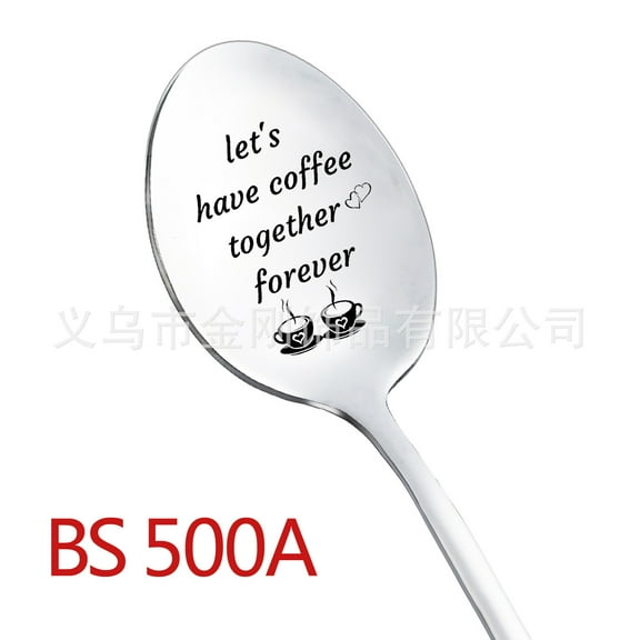 Stainless Steel Coffee Spoon with Engraving for Couples - Christmas Gift, Premium Engraved Ice Cream Shovel Perfect for Daily Use, Gifts for Dad, Mummy or Kids