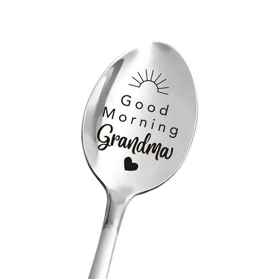 Stainless Steel Coffee Spoon with Engraving for Couples - Christmas Gift, Premium Engraved Ice Cream Shovel Perfect for Daily Use, Gifts for Dad, Mummy or Kids