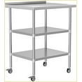 thumbnail image 1 of Stainless Steel Coffee Table 24x30 Inches with Galvanized Undershelf, Wear-Resistant, Easy Assembly for Kitchen/Living Room, 1 of 6