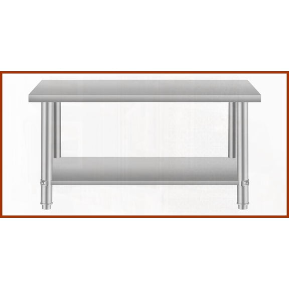 Stainless Steel Coffee Table 48x24 Inch - Easy-Clean Commercial Work Table for Restaurant/Home, Durable & Spacious