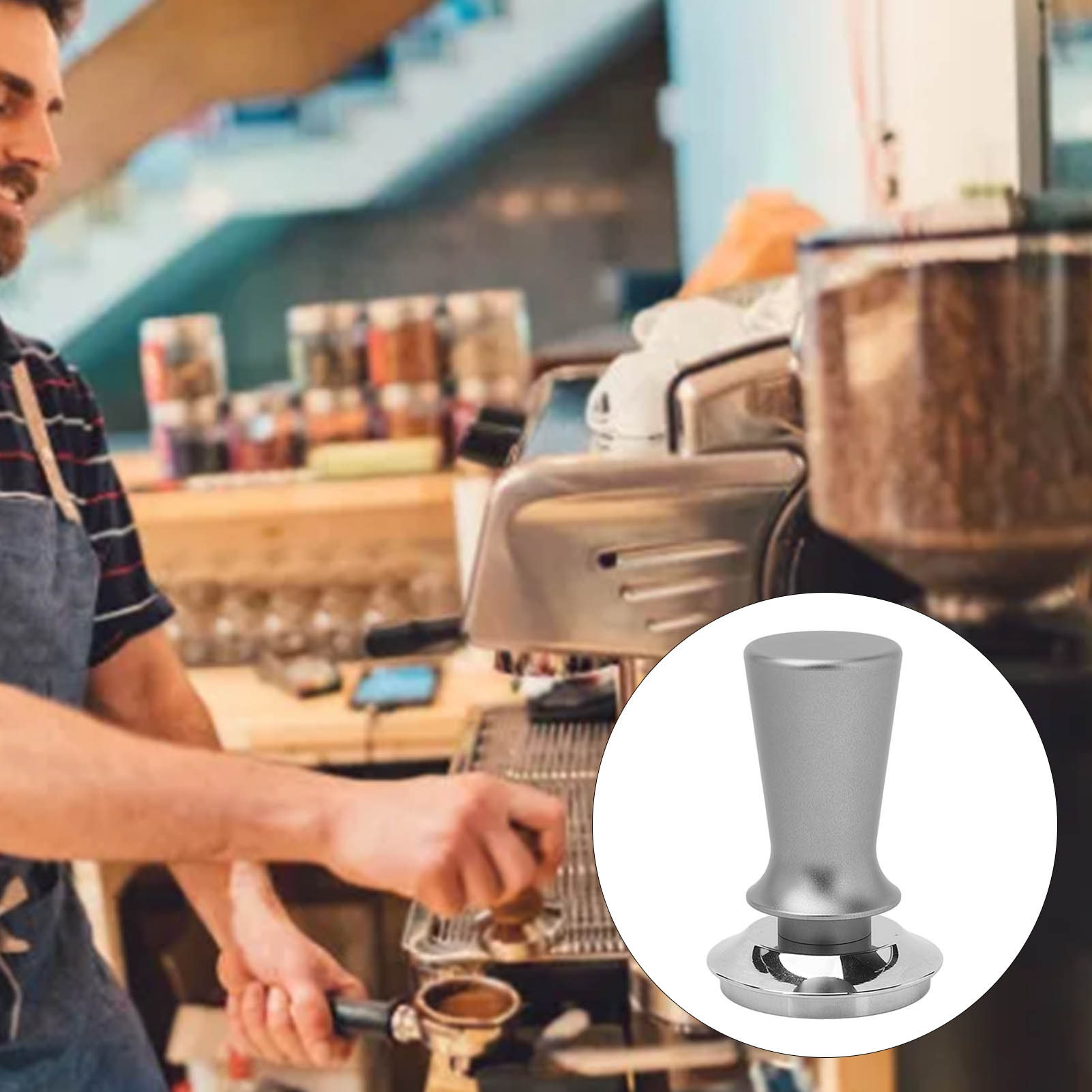 Stainless Steel Coffee Tamper Effective Coffee Distribution, Durable