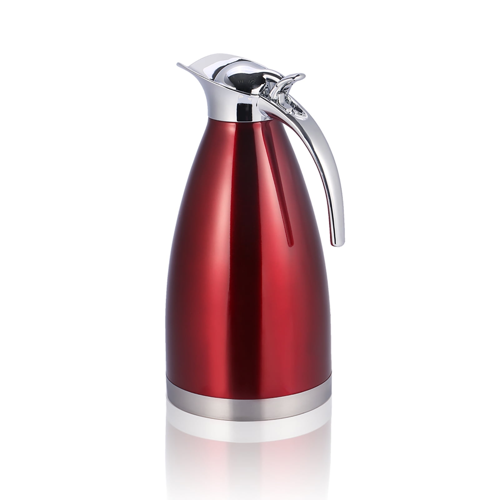 Stainless Steel Coffee Tea Pot Double Wall Vacuum Insulated Thermo Jug Hot Water Bottle Flask for Coffee, Hot Water, Tea, Hot Beverage - Keep 12 Hours Hot, 24 Hours Cold 2L-Red