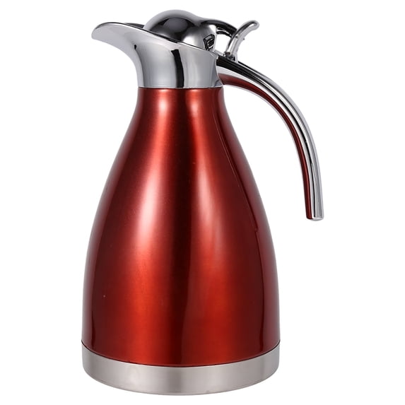 Stainless Steel Coffee Tea Pot Double Wall Vacuum Insulated Thermo Jug Hot Water Bottle Flask for Coffee, Hot Water, Tea, Hot Beverage - Keep 12 Hours Hot, 24 Hours Cold 1.5L-Red