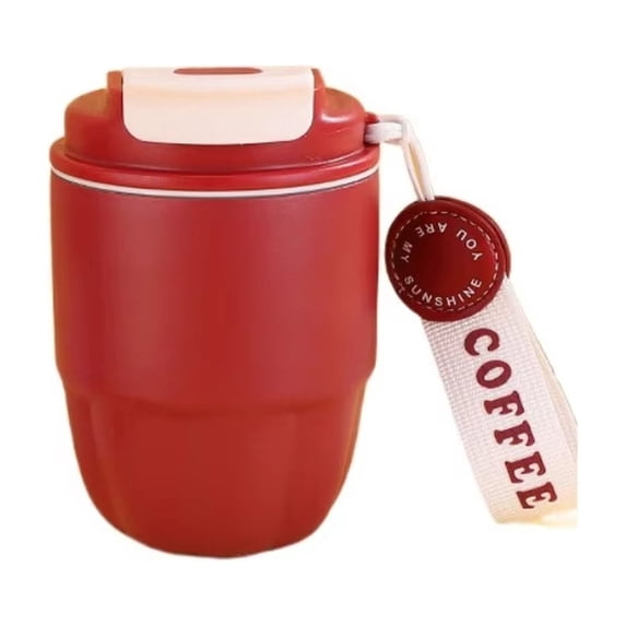 Stainless Steel Coffee Tumbler insulated Travel Coffee Mug | 11 Ounce Red Portable Reusable Thermal Coffee Cup for Travel office Car