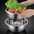 thumbnail image 1 of Stainless Steel Colander Basket, Kitchen Sieve Strainer, 304 Stainless Steel, 8 Inch Diameter, for Draining Pasta, Washing Vegetables and Fruits, Single Pack, Silver, by FAJHHA, 1 of 8