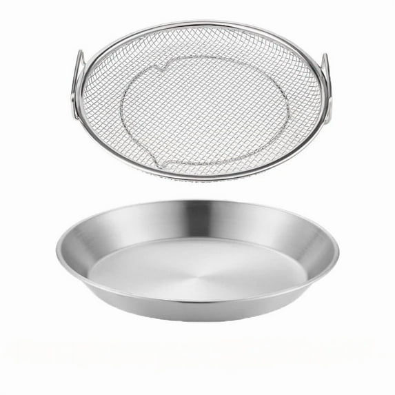 Stainless Steel Colander Chef Frying Strainer Fishing Colander Double-ear Spoon with Handle Kitchen Oil Filter Pan French Fries