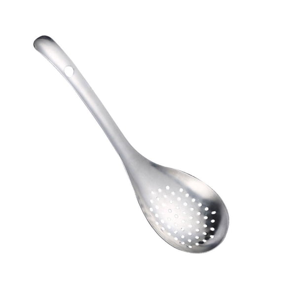 Stainless Steel Colander Spoon - Multi-Functional Kitchen Strainer & Skimmer for Cooking, Draining, and Serving - Durable & Easy Clean Utensil (Large: 9.25" x 2.95")