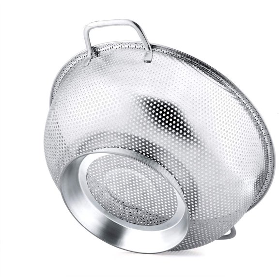 Stainless Steel Colander with Heavy Duty Handles, Healthy & Durable Micro-Perforated Kitchen Strainer for Pasta Vegetables