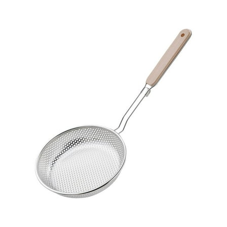 Stainless Steel Colander with Wooden Handle - Multi-Use Strainer Basket for Kitchen