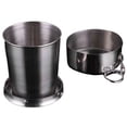 thumbnail image 1 of Stainless Steel Collapsible Cup Portable Foldable Travel Cup With Lid Keychain For Outdoor Camping Hiking Biking Daily Use Durable Metal Water Bottle, 1 of 5