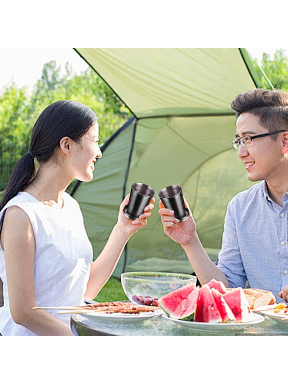 Stainless Steel Collapsible Cup - Foldable Travel Mug with Lid and Keychain for Outdoor Adventures Camping Hiking and Everyday Use