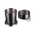thumbnail image 1 of Stainless Steel Collapsible Foldable Cup with Lid and Keychain for Travel Camping Hiking Biking Daily Use, 1 of 5