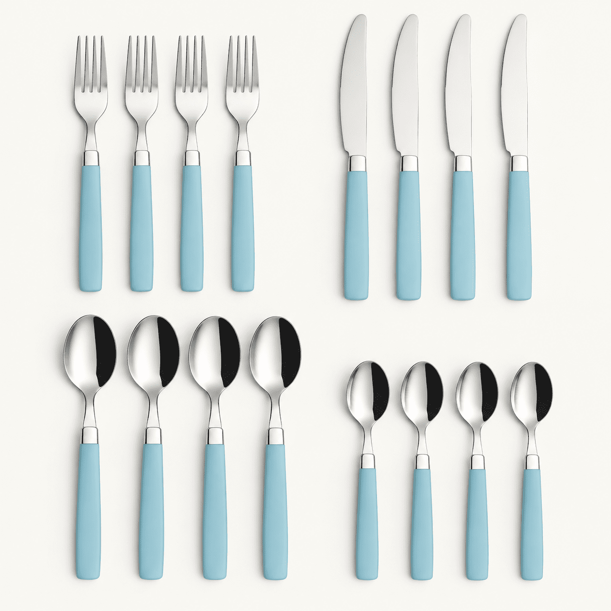 Colorable Silverware Stainless Steel Colorful Tableware Kitchen Flatware Set Utensils ...
