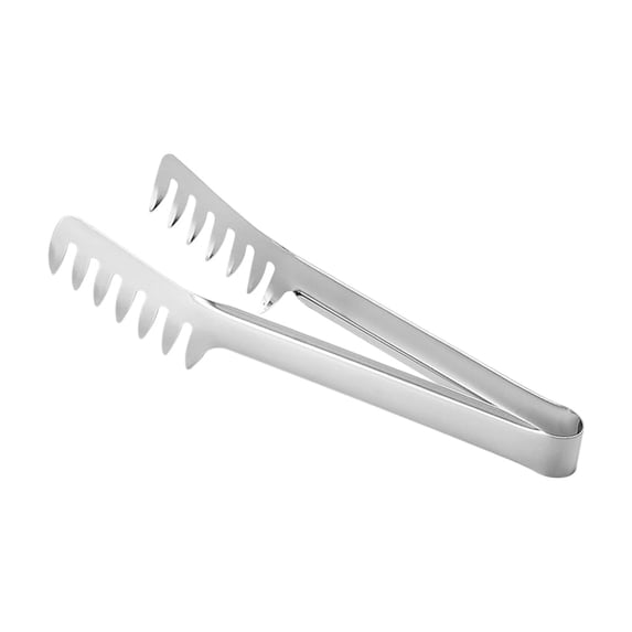 Stainless Steel Comb Shaped Serving Tongs Pasta Fork for Spaghetti Noodles Salad Buffet Kitchen Dining Tool Accessory Silver 9"
