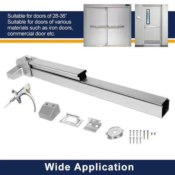 Owel Door Hardware VE-PB800, Silver Stainless Steel Exterior Door Handle Set with Accessories, 2 Piece