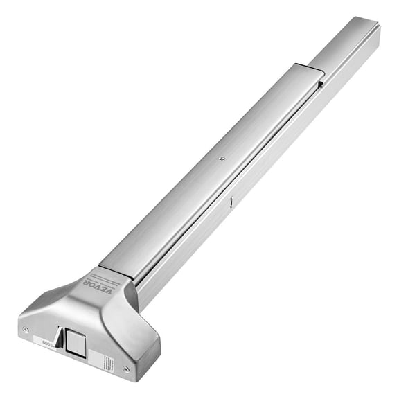 Stainless Steel Commercial Emergency Exit Door Push Bar Panic Device with Exterior Lever 3 Keys for 30 to 36 Inch Metal Wood Door