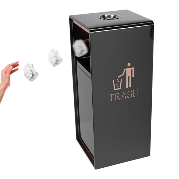Stainless Steel Commercial Metal Outdoor Trash Can with Removable Inner Bucket Commercial Grade Waste Dustbin for Patio Hotel Park Garden