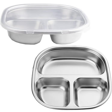 Stainless Steel Divided Plates With Lid, 5 Pack Botswana