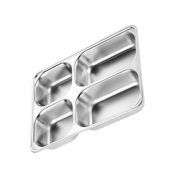 Stainless Steel Compartmentalized Dish for Cafeterias Use Divided Food Plate