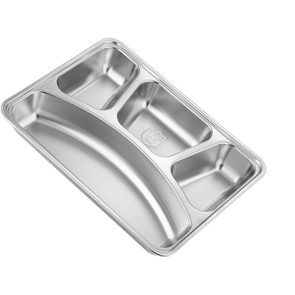 Stainless Steel Compartmentalized Dish for Cafeterias Use Divided Food Plate
