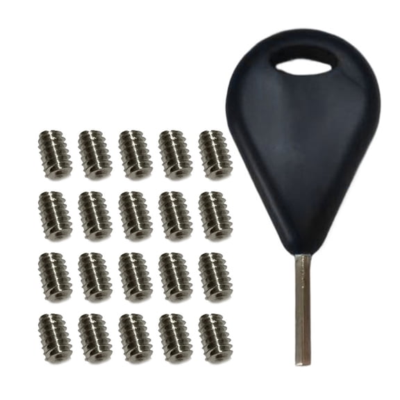 Stainless Steel Compatible For FCS/Future Fin Screws Replacement Surfboard Grub Screw(20pcs) With Key