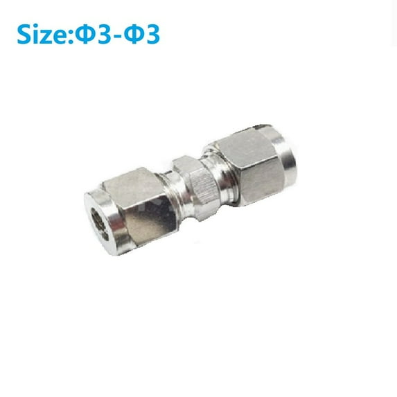Stainless Steel Compression Tube Fitting Straight Connect Double-Ferrule Adapter