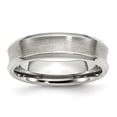 thumbnail image 1 of Stainless Steel Concave Beveled Edge 6mm Brushed and Polished Band Ring - Size 12, 1 of 2