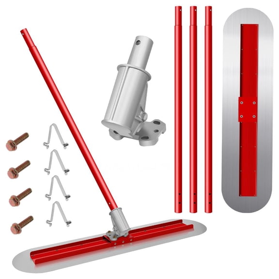 Stainless Steel Concrete Bull Float, 47.2 x 11.8 inches, Adjustable Bull Float, Bull Concrete Kit with 4 Aluminum Rods for Targeting Patio Sidewalk Garage