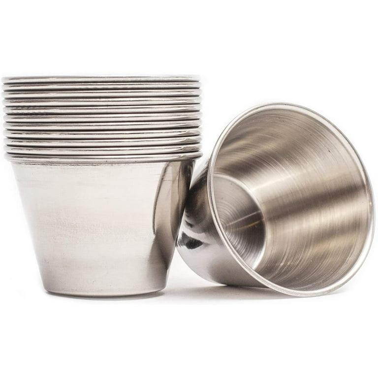 Stainless Steel Condiment Sauce Cups Au Jus Commercial Grade 24  Pack,Commercial Grade Safe/Portion Dipping Sauce Kitchen Set 
