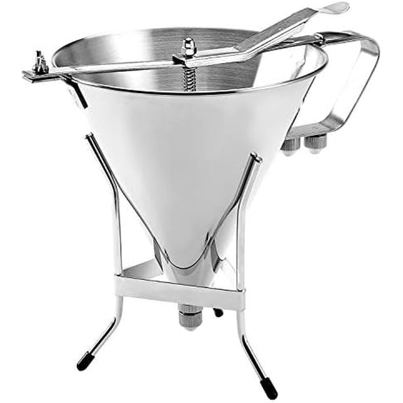 Stainless Steel Confectionery Funnels with Stand and 3 Nozzles, Commercial Grade Cake Decorating Tool Bakery Use, Precise Dispensing and Filling$$Home Decor, Kitchen, & Other