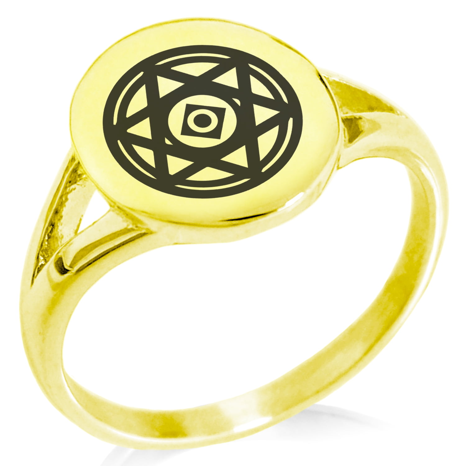 Tioneer Stainless Steel Conjuration Magic Rune Minimalist Oval Top ...