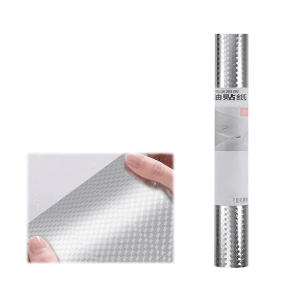 Stainless Steel Contact Paper for Appliances - Oil Proof Kitchen Wrap Peel and Stick Metallic Sticker for Countertop Cabinet - 2 Patterns 4 Sizes (Grid 400mm * 1m )