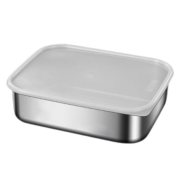 Stainless Steel Container with Lid Large Capacity Lunch Storage Box Meal Preparation Case Crisper for Daily Use