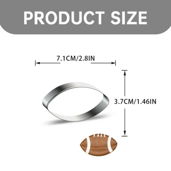 Stainless Steel Cookie & Cake Cutter, Rugby Ball Shape Daily pastry making,Baking tools,Silicone