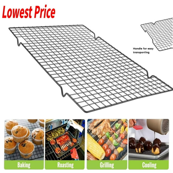 Stainless Steel Cookie Cooling Rack - 16"x10" Commercial Grade Baking Grid, Certified Nonstick & Dishwasher Safe