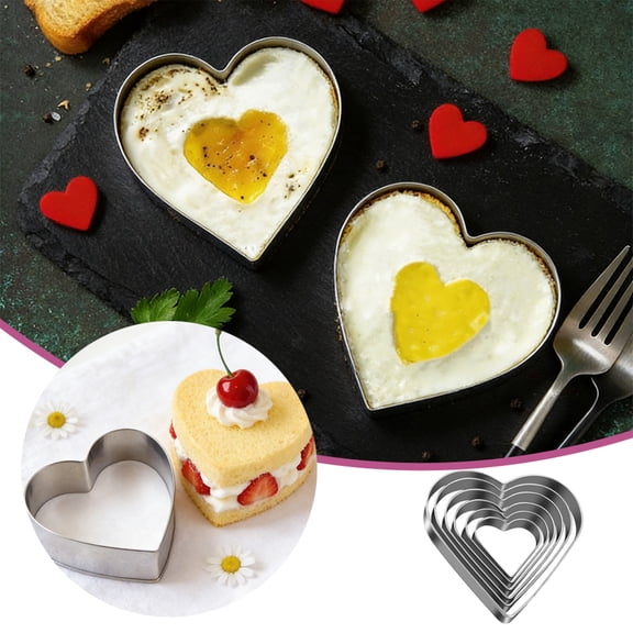 Stainless Steel Cookie Cutter Heart Shaped Cookie Cutter For Baking Stainless Steel Durable Fondant Kitchen Silver - 9cm
