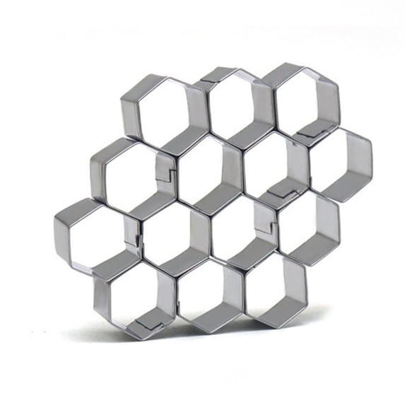 Stainless Steel Cookie Cutter Set, Mini Hexagon Shape Baking Tool for Fondant, Pastry, and Craft Projects, Durable Kitchen Gadget for Home Baking and Treat Decorating