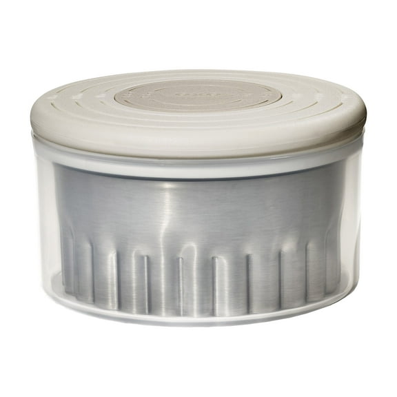 OXO SoftWorks 5-Piece Stainless Steel Flat and Scalloped Double-Sided Cookie & Biscuit Cutters Set with Silicone Hand Guard and Storage Case