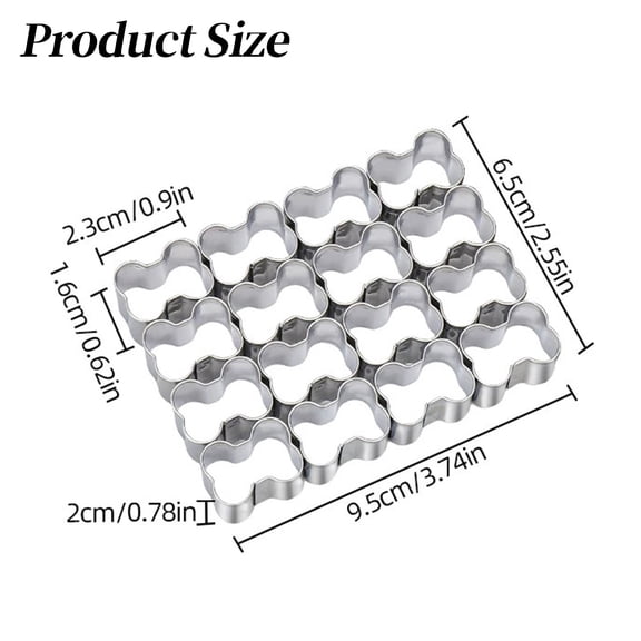 Stainless Steel Cookie Cutter Set for Baking, Bone Shape Biscuit Cutters for Dog Treats, Non Stick Dough Cutter for Homemade Cookies, 16 Grid Bone