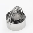 thumbnail image 1 of Stainless Steel Cookie Cutter with Handle 5 Piece Set Of Round Flat Mouth Baking Cookie Printing Tools DIY Baking Moulds Kitchen Tool 5 Size, 1 of 9