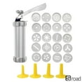 thumbnail image 1 of Stainless Steel Cookie Press Gun Set With 20 Designs Discs & 4 Nozzles, For Baking Decorating - Easy Squeeze DIY Cookie, Biscuit Maker Tool,20pcs Discs,N, 1 of 13