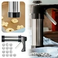 thumbnail image 1 of Stainless Steel Cookies Press Gun & Churro Maker Machine, 1 Pc Cookie Press Kit with 13 Cookie Discs for DIY Christmas Cookie Maker and Decorating Cookies, 8.66 Inch, Silver, 1 of 9