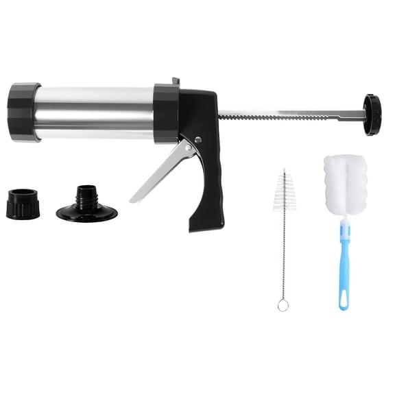 Stainless Steel Cookies Press Set, Churro Maker Machine, Cookie Press Gun Kit with Cookie Discs, Piping Tips and Clean Brushes for DIY Biscuit, Cake and Decorating Baking Supplies