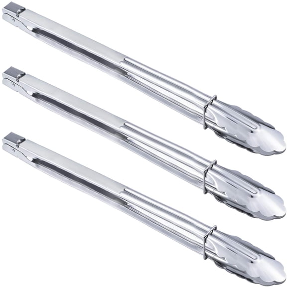 Stainless Steel Cooking Grilling Tongs Extra Long 16-Inch Camp Dutch Oven Tongs for Kitchen Barbecue Charcoal Grill Accessories Set of 3