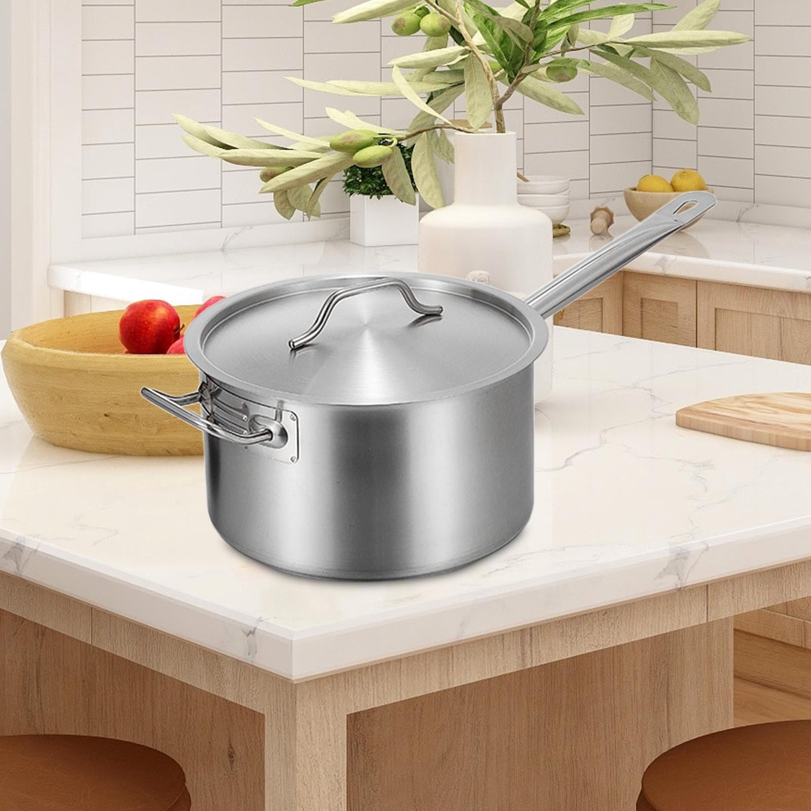 Stainless Steel Saucepan with Lid, Triple Ply 1.5 Quart Sauce pan with  Cover Induction Cooking Sauce Pot Perfect for Making Sauces, Reheating  Soups