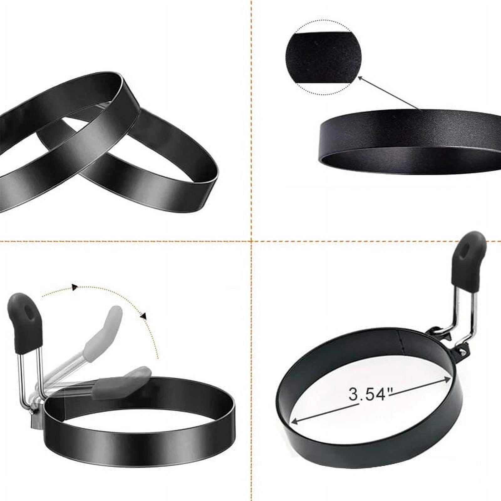 Cookware Alignment Ring Stainless Steel Cooking Rings with Handle, 3.5in Egg Rings for Frying ...