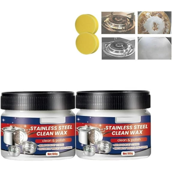 Stainless Steel Cookware Cleaning Paste,Magical Nano Technology Stainless Steel Cleaning Paste For Pots And Pans (2PCS)